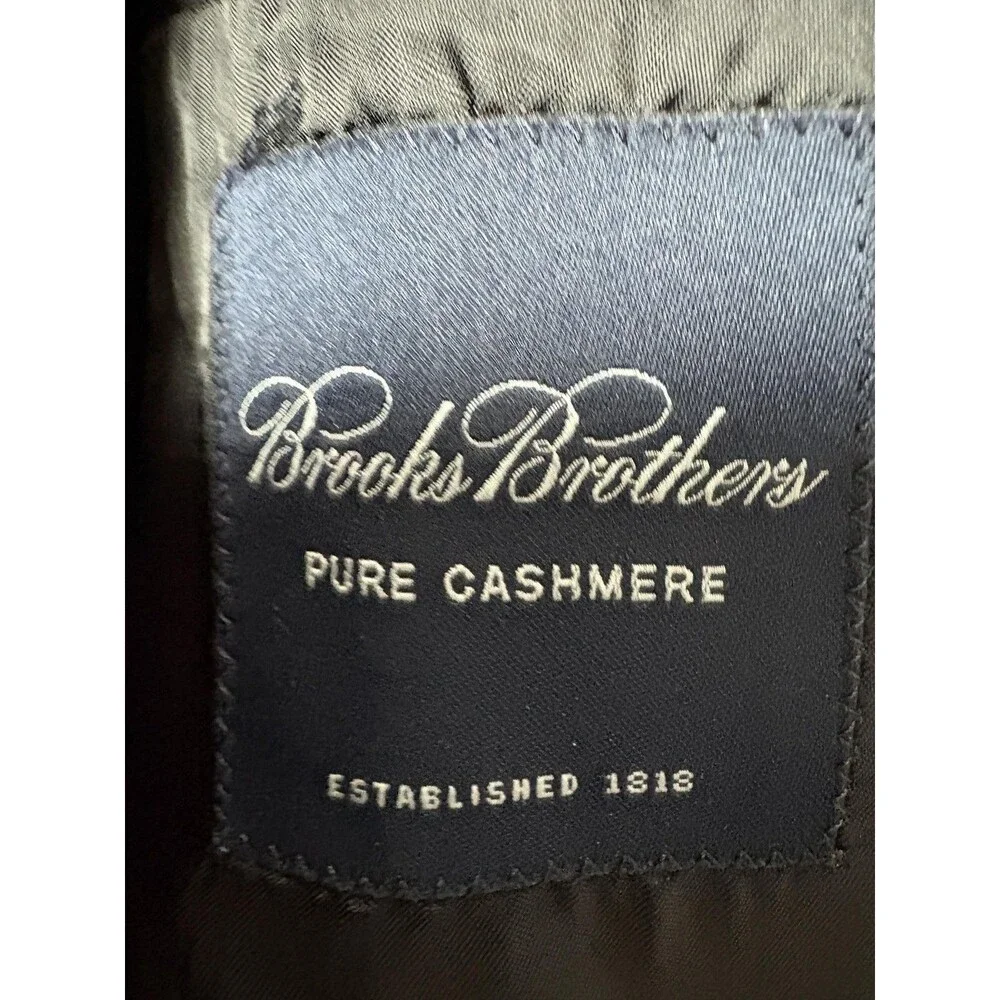 Brooks Brothers Suit Jacket Mens 42 Black Pure Cashmere 2 Btn USA Notch